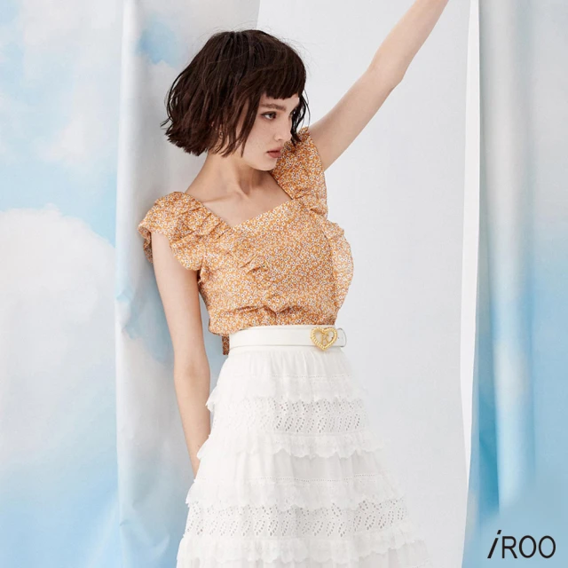 iROO 光澤感透明蔥紗針織上衣好評推薦