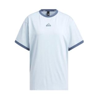 【adidas 愛迪達】Word SS Tee 女 短袖 上衣 運動 訓練 休閒 寬鬆 吸濕排汗 棉質 藍(IM8746)