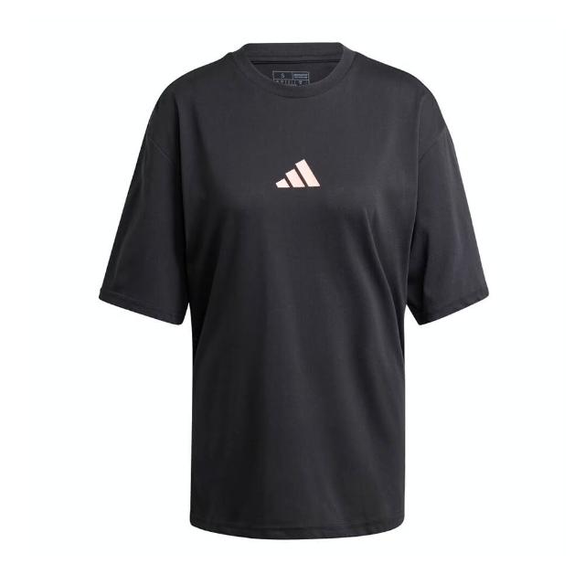 【adidas 愛迪達】W STR G T 女 短袖 上衣 T恤 寬鬆 運動 訓練 休閒 吸濕排汗 黑(IW0135)