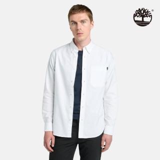 【Timberland 官方旗艦】男款白色胸前口袋牛津襯衫(A692UA94)