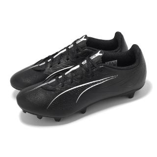 【PUMA】足球鞋 Ultra 5 Play FG/AG 男鞋 黑 白 人工短草皮 偏硬草地 運動鞋(107689-02)