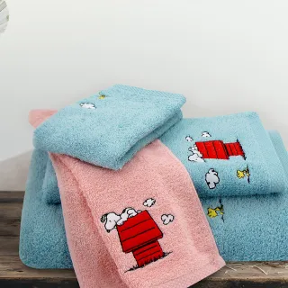 【SNOOPY 史努比】買一送一SNOOPY史努比純棉刺繡浴巾(正版授權 二色任選)