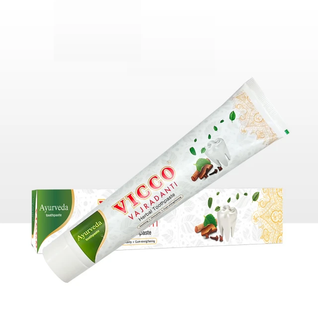 妍選洋行 印度VICCO 阿育吠陀鉑金能量全效牙膏 100g/條 *4入(全效強化草本牙膏)