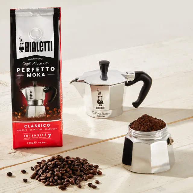 【Bialetti 比亞樂堤】經典摩卡壺MOKA-3杯份(義式濃縮/百年咖啡壺/原廠保固2年/免插電咖啡機)