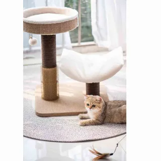【Petpals】簡約雙柱療癒貓跳台-2層(貓跳台/貓窩/貓爬架/貓樹/貓咪跳台/貓抓柱)