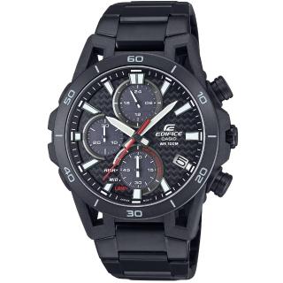 【CASIO 卡西歐】卡西歐 EDIFICE大錶徑太陽能賽車鋼帶錶-IP黑(EQS-960DC-1A)