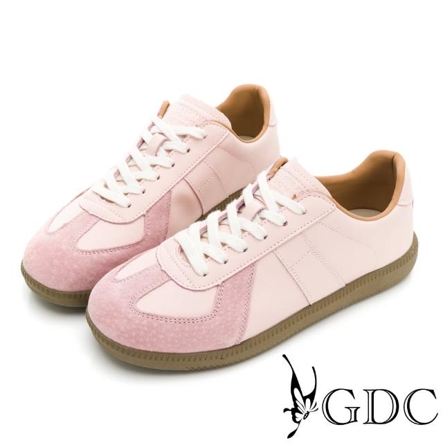 【GDC】簡約繫帶復古保齡球款休閒鞋-粉色(416223-13)