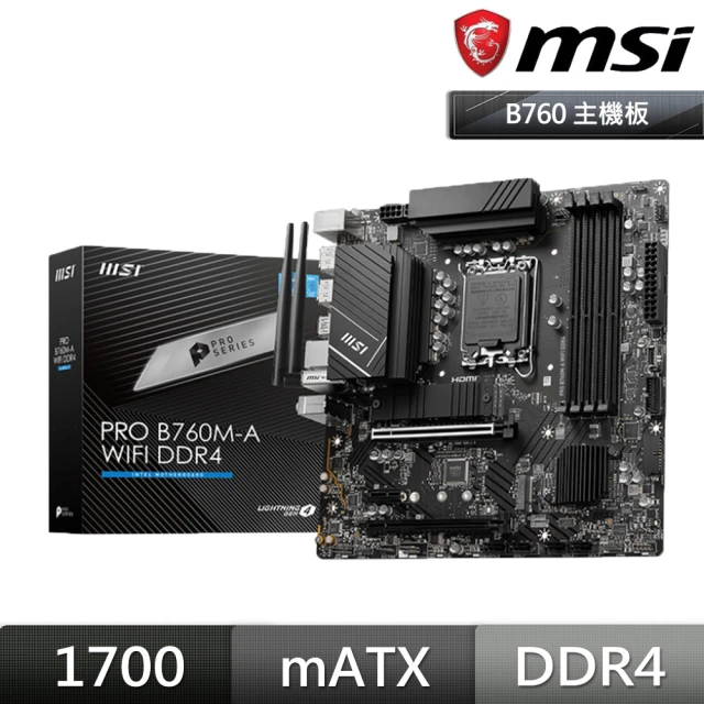 MSI 微星 PRO B760M-A WIFI DDR4 主機板