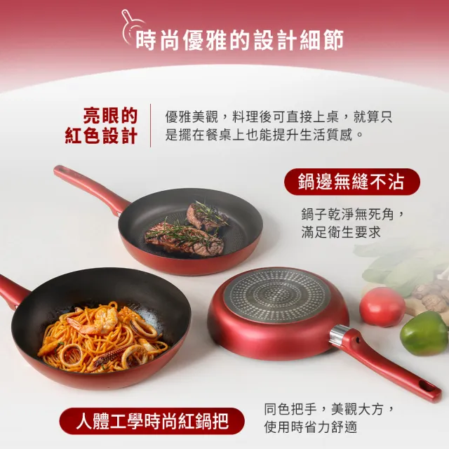 【Tefal 特福】法國製完美煮藝系列28CM不沾鍋炒鍋+28CM平底鍋(電磁爐適用)