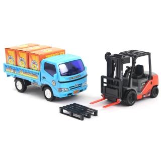 【寶盟】模擬磨輪動力車系列-堆高機加貨車組合(玩具車)