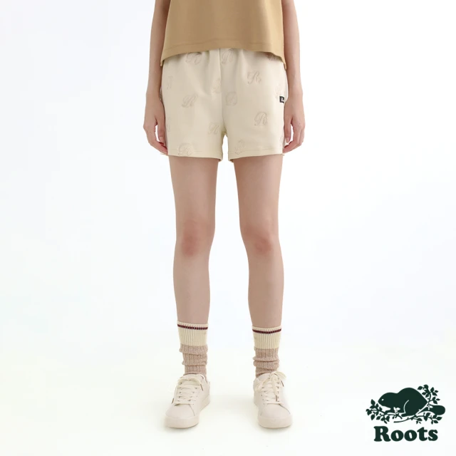 Roots Roots女裝- R-CREST SLIM SWEAT 短褲(米白色)