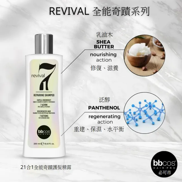 【bbcos 必可市】7合1全能奇蹟賦髮乳(1000ml;淨化;滋養;受損;明亮;重建;彈性;強化結構;強韌髮絲;毛鱗片)