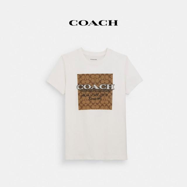 【COACH蔻馳官方直營】NEW YORK棉質經典Logo印花T恤-白色(CT626)