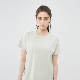 【GIORDANO 佐丹奴】女裝Sorona英文印花短袖上衣(59 水銀灰綠)