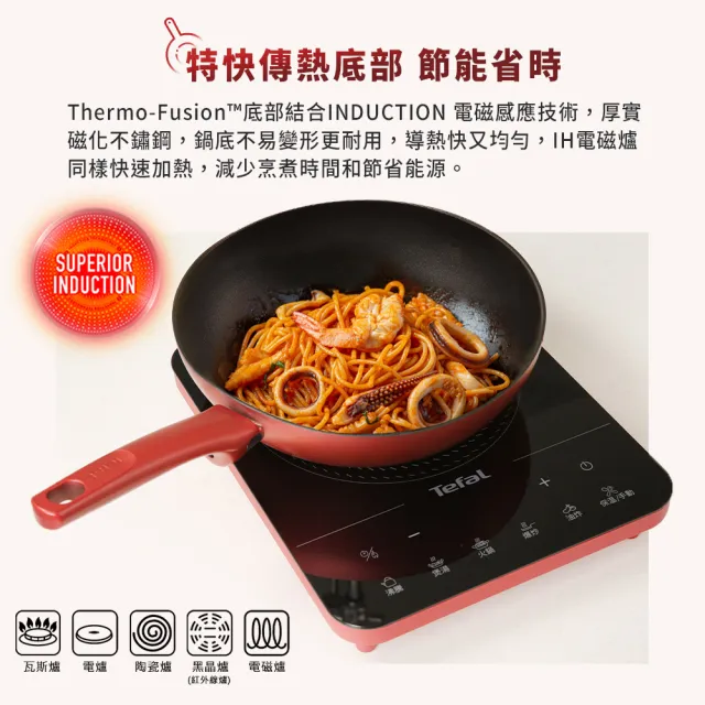 【Tefal 特福】法國製完美煮藝系列28CM不沾炒鍋(IH爐可用鍋)