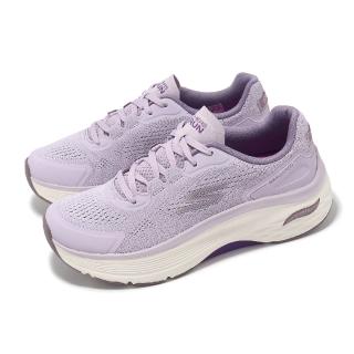 【SKECHERS】休閒鞋 Max Cushioning Arch Fit-Apex 女鞋 寬楦 紫 厚底 緩衝 健走鞋(128927-WLAV)