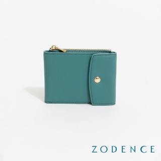 【ZODENCE 佐登司】MINA進口牛皮簡式短夾(湖綠)