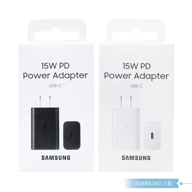 【Samsung 三星】原廠盒裝15W Type C充電器T1510+三星製造 雙Type C線組(for Galaxy M)