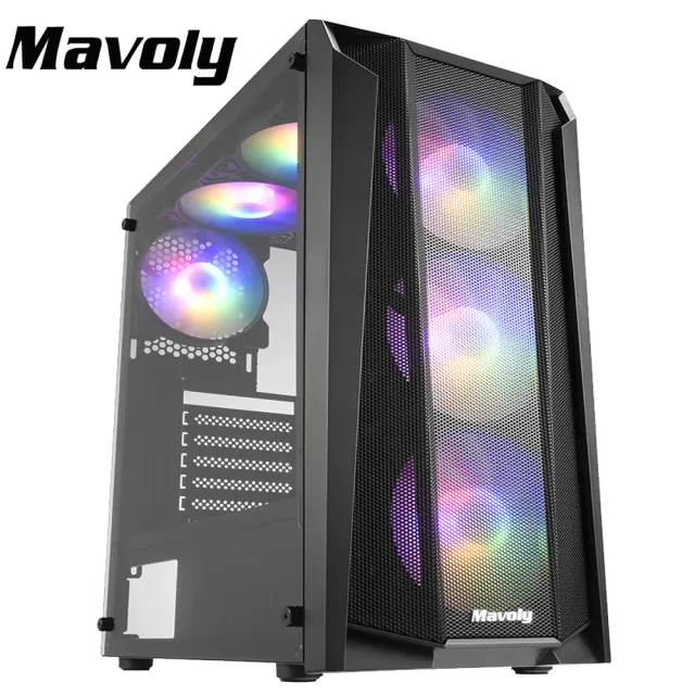 【Mavoly 松聖】荔枝 水果系列-電腦機殼 玻璃透側機箱(附定光ARGB風扇x6+可控燈效開關)