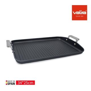 【西班牙valira薇拉】頂級系列雙耳橫紋炙燒烤盤34*25cm(韓式烤肉/IH爐可用鍋/電磁爐適用)
