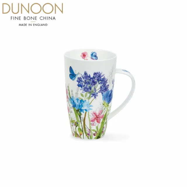 【DUNOON】微風花影骨瓷馬克杯-藍-600ml(100%英國製 居禮名店獨家代理)