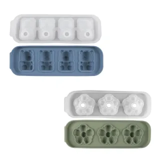 【Silipot】鉑金矽膠貓熊花朵製冰盒組顏色隨機(冰磚 冰塊 巧克力 果凍 食物模具)