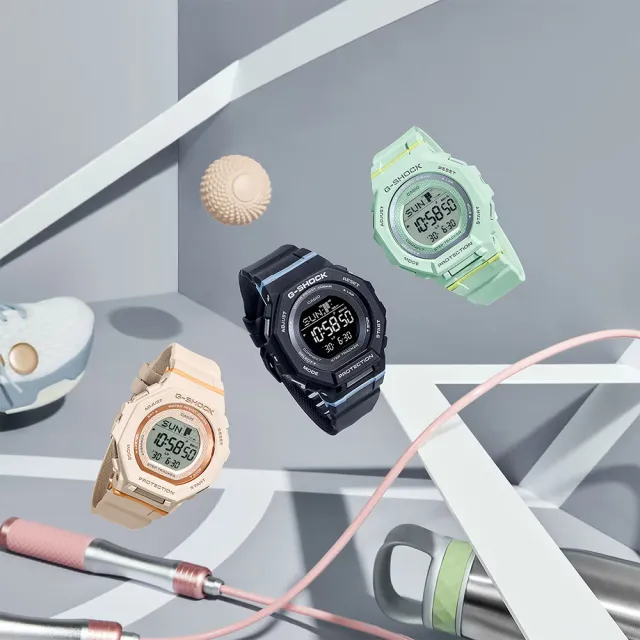 【CASIO 卡西歐】G-SHOCK 計步藍芽手錶 柔和色調女錶 送禮 禮物 推薦(GMD-B300-4)