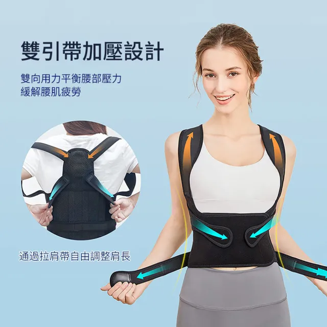 【AOAO】駝背矯姿帶 龍骨支撐背部矯形器 防駝背心(開肩直背/收腹帶/防駝背/護腰帶)