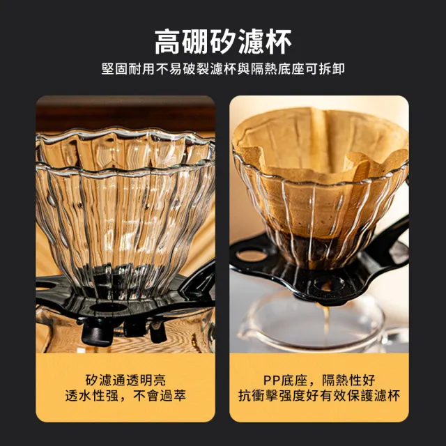 pakchoice 經典版7件組手沖咖啡套組禮盒 交換禮物(手沖壺+濾杯+咖啡壺+濾紙+量勺+溫度計+磨豆器)