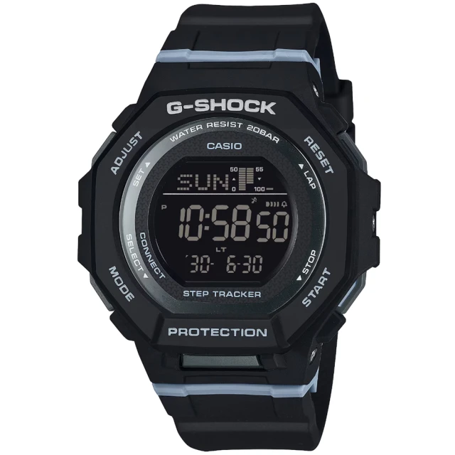 CASIO 卡西歐 卡西歐G-SHOCK WOMAN計步藍芽電子錶-黑(GMD-B300-1 台灣公司貨)