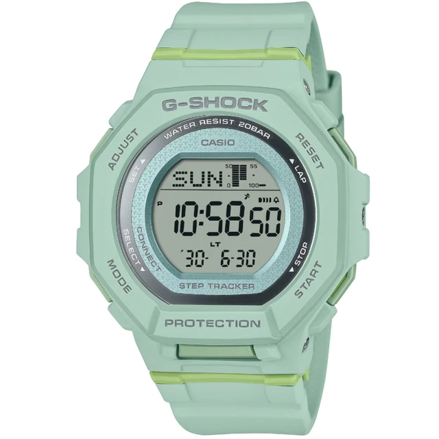 CASIO 卡西歐 卡西歐G-SHOCK WOMAN計步藍芽電子錶-綠(GMD-B300-3 台灣公司貨)