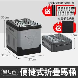 【寶盒百貨】摺疊行動馬桶 車載露營馬桶 移動應急廁所 戶外旅行 收納箱(防臭帶蓋 贈固化劑垃圾袋收納袋)