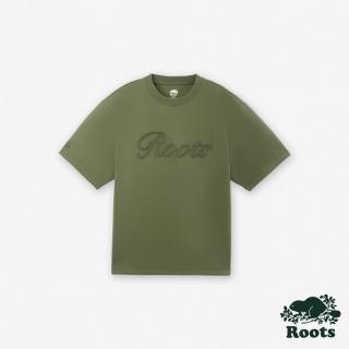 【Roots】Roots男裝- CITY OUTLINE 圓領上衣(暗綠)