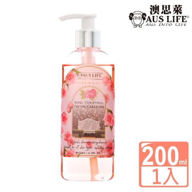 【AUS LIFE 澳思萊】玫瑰淨透白洗卸凝膠200ml(玫瑰精萃 溫和卸妝 呵護肌膚)