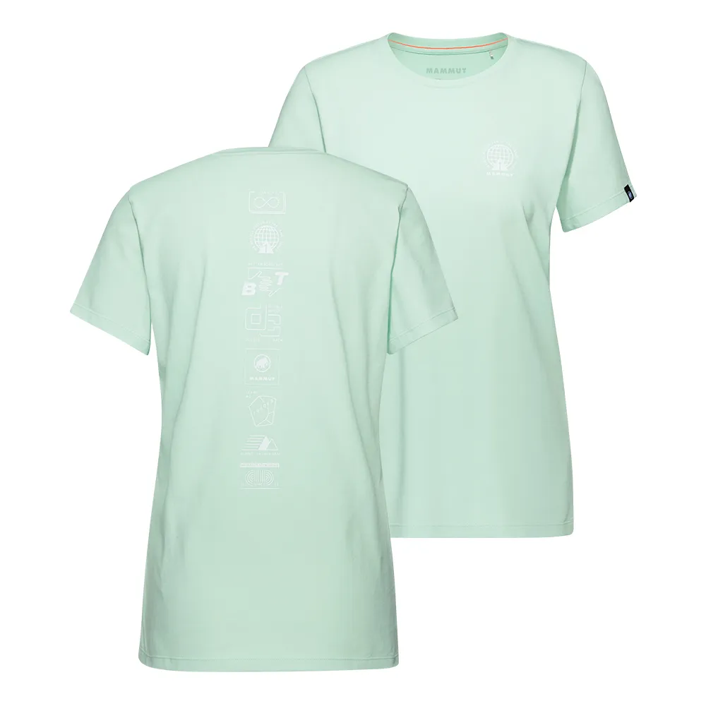 【Mammut 長毛象】Massone T-Shirt Women Emblems 有機棉機能短袖T恤 女款 薄荷綠 #1017-05231