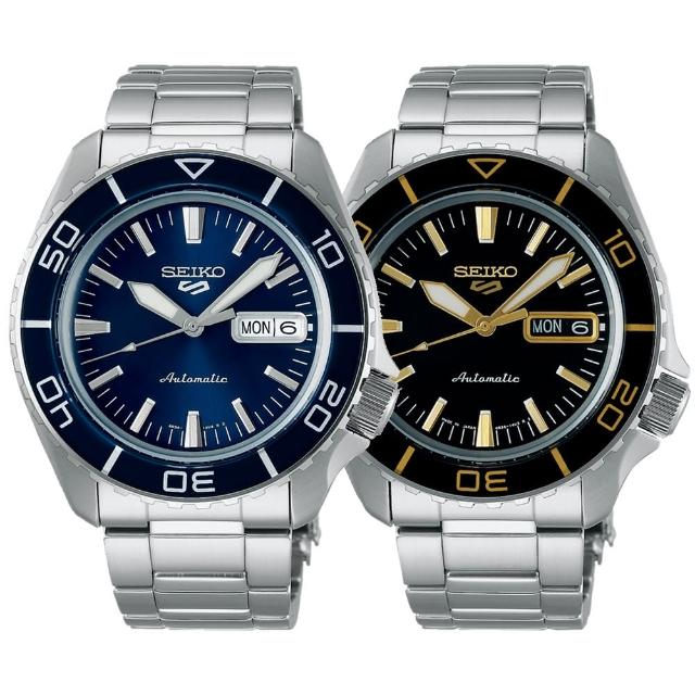 【SEIKO 精工】5 Sports 潛水風格 機械錶 - SK014(銀藍 SRPK97K1／ 黑金 SRPK99K1)