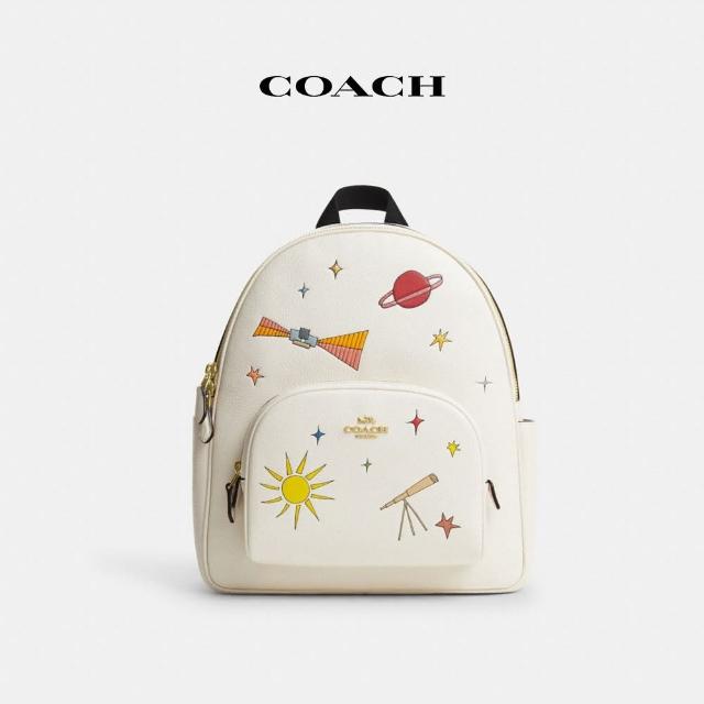 【COACH蔻馳官方直營】COURT後背包COACH X OBSERVED BY US-粉筆白色混合色(CU389)