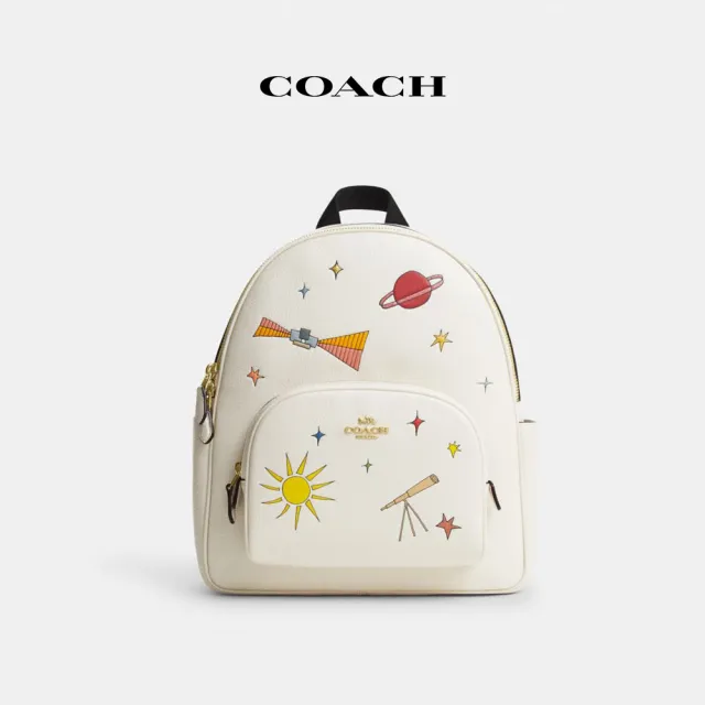 【COACH蔻馳官方直營】COURT後背包COACH X OBSERVED BY US-IM/粉筆白色 混合色(CU389)