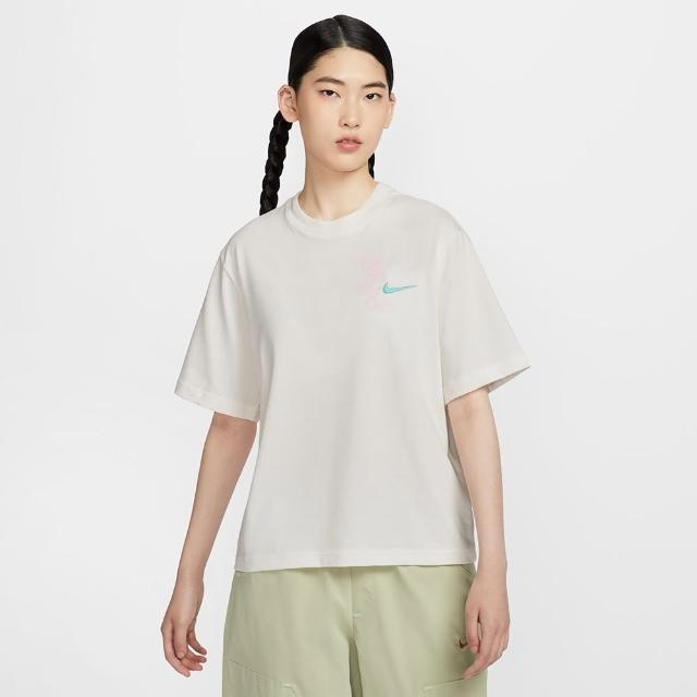 【NIKE 耐吉】上衣 女款 短袖上衣 運動 AS W NSW SS TEE BOXY GCEL 帆白 HM4581-133