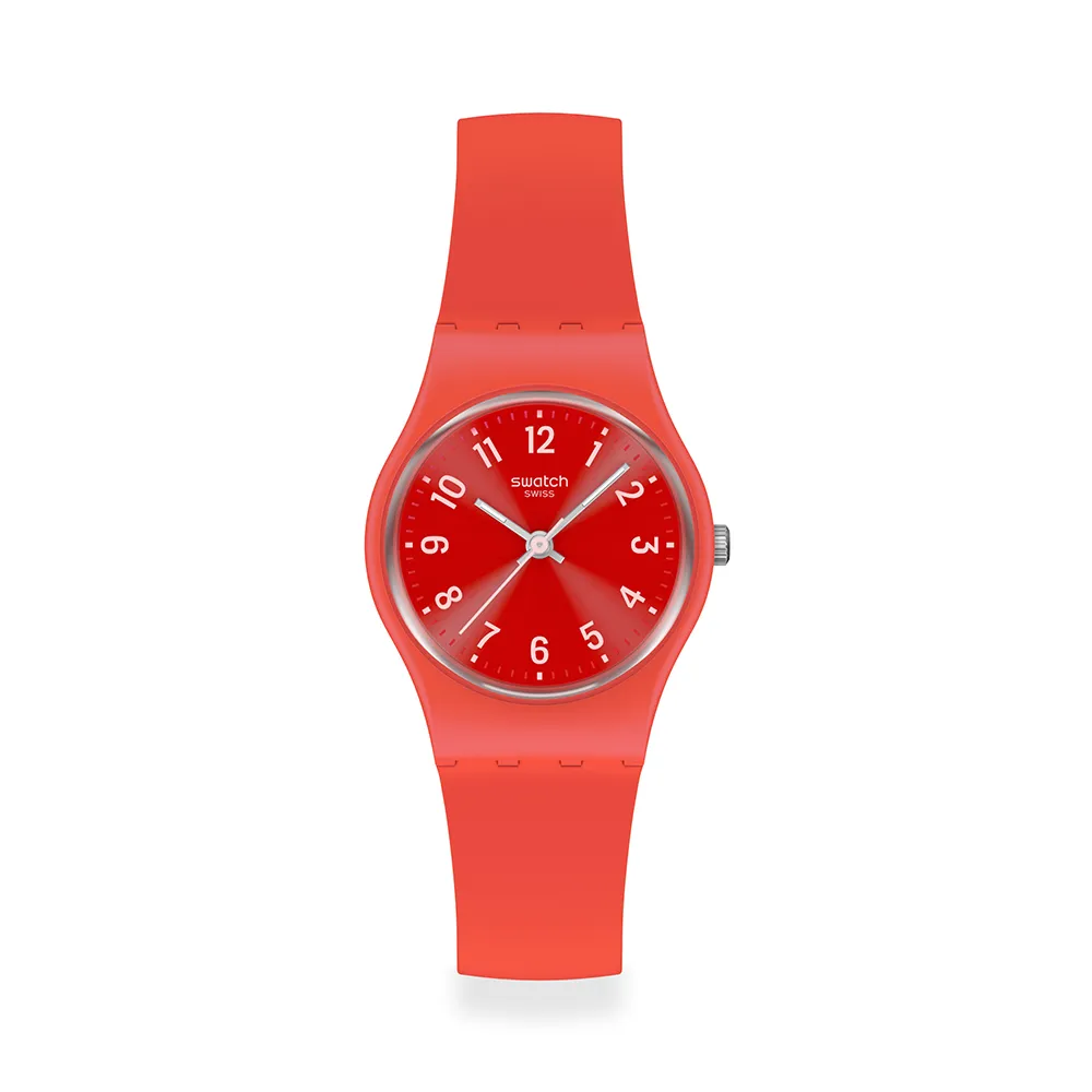 【SWATCH】Swatch Lady 原創系列手錶 NOTES OF CORAL 耀眼粉 女錶 手錶 瑞士錶 錶(25mm)