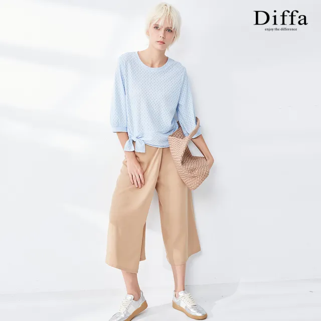 【Diffa】美型剪裁不對稱設計長寬褲-女