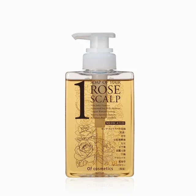 【Of cosmetics】奧芙蔻 玫瑰頭皮調理洗髮液態皂1-ROS標準瓶265ml(適合頭皮乾癢 / 想頭髮強韌使用)