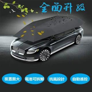【Suniwin】電池可當行動電源★抗UV汽車遮陽傘 U500(行動電源/ 汽車防熱神器/ 全自動遮陽傘/ 電動隔熱傘)