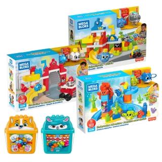 【Mega Bloks 美高積木】大積木經典動物套組1+1/動物積木桶+主題積木組(積木桶/兒童積木/大積木/學習積木)