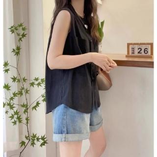 【ONEY 歐妮】★舒適休閒圓領中長版無袖上衣(上衣/女裝/T恤/休閒/百搭)