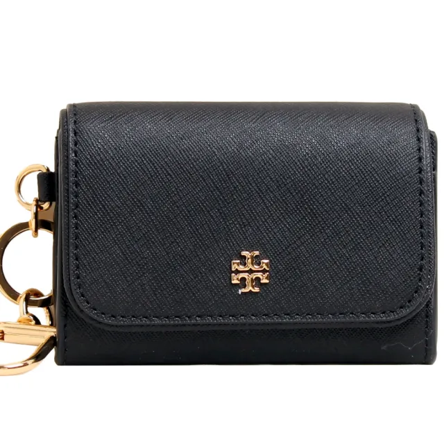 【TORY BURCH】EMERSON 防刮皮革掀蓋零錢包/證件夾/鑰匙包(多色任選)