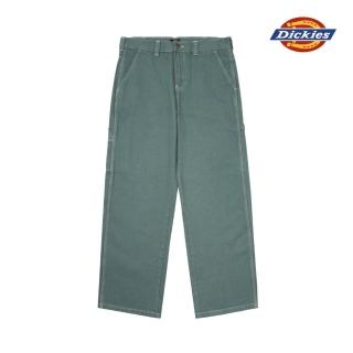 【Dickies】男款碧綠色純棉水洗多口袋設計寬鬆丹寧長褲｜DK0A863T0LN