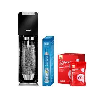 【Sodastream-m2美度限定組】電動式氣泡水機POWER SOURCE旗艦機(加碼送1隻鋼瓶+m2美度超能膠原飲)