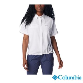 【Columbia 哥倫比亞 官方旗艦】女款-Boundless Trek防曬UPF50防潑短袖襯衫-白色(UAR35000WT/IS)