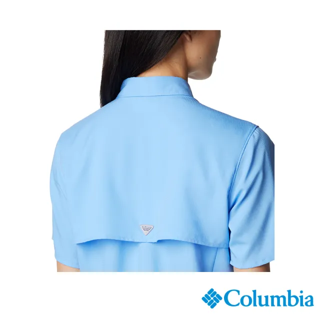 【Columbia 哥倫比亞】女款-Omni-Shade UPF40快排短袖襯衫-藍色(UFL72770BL/IS)